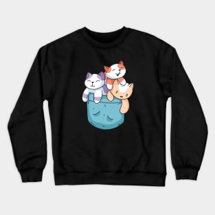 Cute Cats Pocket Crewneck Sweatshirt